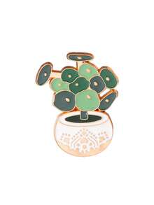 1/5pcs Artistic Fresh Green Plant Potted Brooch, Succulent Monstera Leaf Shaped Metal Pin, High Fidelity Exquisite Craftsmanship With Texture, Versatile Eye-Catching Accessory For Daily Wear - Multicolor - View 11
