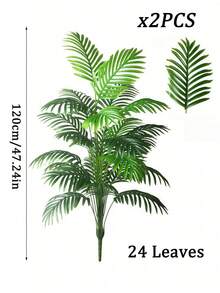 2 Stück 120 cm große künstliche Pflanzen, künstliche Palmen, Real-Touch Monstera-Blatt Simulation grüne Pflanzen, für tropische Innen-/Außendekoration von Hausgärten, Hochzeiten, Partys, pflegeleichte künstliche Pflanzen für Raumdekoration, Heimdekoration, Wohnzimmer - Grün - Übersicht 11