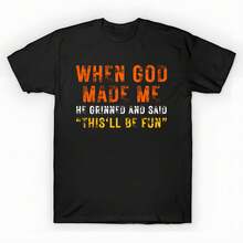 Camiseta unisex 220g algodón de alta densidad, con frase cristiana divertida. Tela suave, transpirable y resistente, apta para todas las estaciones. - Negro - Ver 1