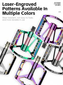 WEST BIKING Bicycle Pedals 3-Bearing Wide Anti-Slip Aluminum Alloy Pedals Personalized Cycling Gear Accessories - Multicolor - View 8