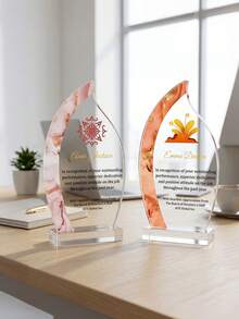 1pc Customized Logo & Text Acrylic Sailboat Trophy, Personalized Employee Appreciation Gift, Colleague Manager Team Member Recognition Award, Graduation Sports Retirement Commemorative Anniversary Gift - Multicolor - View 5