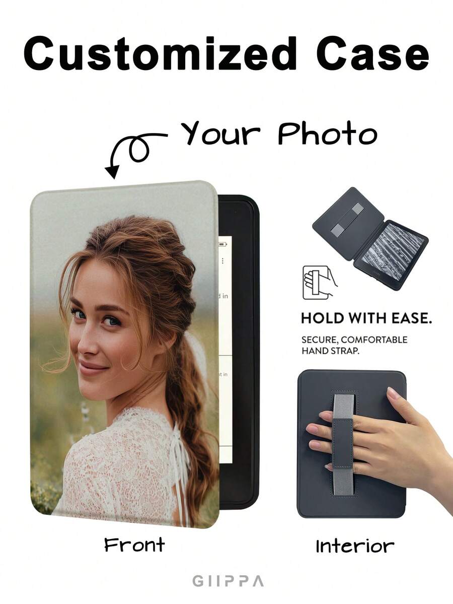 GIIPPA 1 pezzo Custodia protettiva personalizzata con foto per e-reader Kindle, con funzione di attivazione/sospensione automatica, leggera e portatile, si adatta perfettamente e protegge il tuo dispositivo di lettura, stile libro con motivo personalizzato, compatibile con Clara BW/Libra Colour/Clara Colour/Clara 2E, Paperwhite 10th/11th/12th, Kindle(Colorsoft)/10th/11th/12th e altri modelli popolari, accessori Kindle/custodia protettiva Kindle, regalo per il ritorno a scuola, regalo di laurea, custodia smart folio - Multicolore - Visualizzare 1