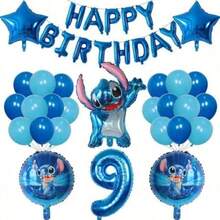 26入 Lilo & Stitch 鋁箔充氣氣球 1 2 3 4 5 6 歲生日派對裝飾 嬰兒派對氣球用品 玩具球 - 彩色 - 查看 12