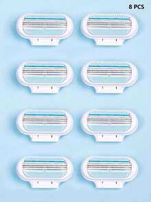 Bikini Razor For Women, 3-Layer Stainless Steel Blades, Hair Removal Razor Blades, Replaceable Razor Head, Hair Removal Tool For Private Areas, Underarms And Legs, Essential For Hair Salon Beauty Travel - Blue 1-blade Holder + 8 Blades - View 10