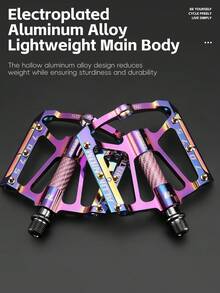 WEST BIKING Bicycle Pedals 3-Bearing Wide Anti-Slip Aluminum Alloy Pedals Personalized Cycling Gear Accessories - Multicolor - View 11