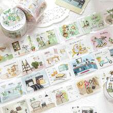 1 Roll 2m Minimalist Life Theme Decorative Washi Tape, Creative Aesthetic Stickers, DIY Decoration Collage Craft Materials, Holiday Gift, Personalized Scrapbook School Stationery Supplies School Supplies - W.P. - View 12