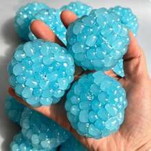 1pc Transparent Pink/Blue Grape Cluster Squeeze Ball, Transparent Bead Fruit Shaped Stress Relief Fingertip Toy, Soft TPR Material Anxiety Relief Toy, Ideal Birthday Gift, Holiday Gift, Couple Gift, Daily Gift, Party Favor, Essential For Stress Relief - one-size - View 3
