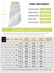 ARA CHIC Women's White Polka Dot Lace Trim Asymmetric Skirt, Breathable Flowy Skirt, Beach Vacation Outfit - Black and White - View 3