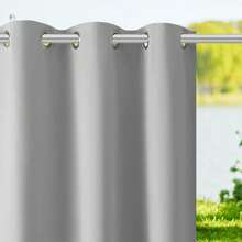 FLYINGCURTAINS 1pc Indoor/Outdoor Waterproof Curtain Panel - Insulated, UV Protection & Blackout, Grommet Top, Suitable For Patio, Gazebo, Porch, Sold Individually (Multiple Colors And Sizes Available) - white ash - View 5