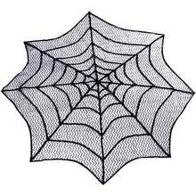 1pc Halloween Spider Web Tablecloth Black Spider Web Placemat Set Decorative Fireplace Cover Lace Table Runner Coaster Pad Party Supplies, Wedding Decor, Summer Decor, Outdoor Garden Decor, Outdoor Decor Supplies - Spider Web - View 7