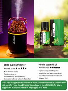 Volcano Shaped 180ml Car Humidifier: Ultrasonic 2-In-1 (Aromatherapy + Humidification), Fine Mist, LED, USB, Quiet, Compact. Suitable For 6 Essential Oils. Options: 1 Bottle Essential Oil + 1 Unit / 1 Unit - Black and White - View 14