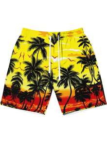 3D Vollbedruckte Herren Badeshorts Bequeme Sommer Shorts Atmungsaktive Freizeit Bermudas Perfekt Für Zuhause - Multicolor - View 3
