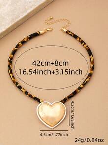 1 pieza Collar con colgante de corazón y estrella geométrica exagerada, elegante y de moda bohemia para mujeres, adecuado para vacaciones, fiestas y uso diario - Collar con colgante de estrella de cinco puntas en forma de corazón - Ver 2