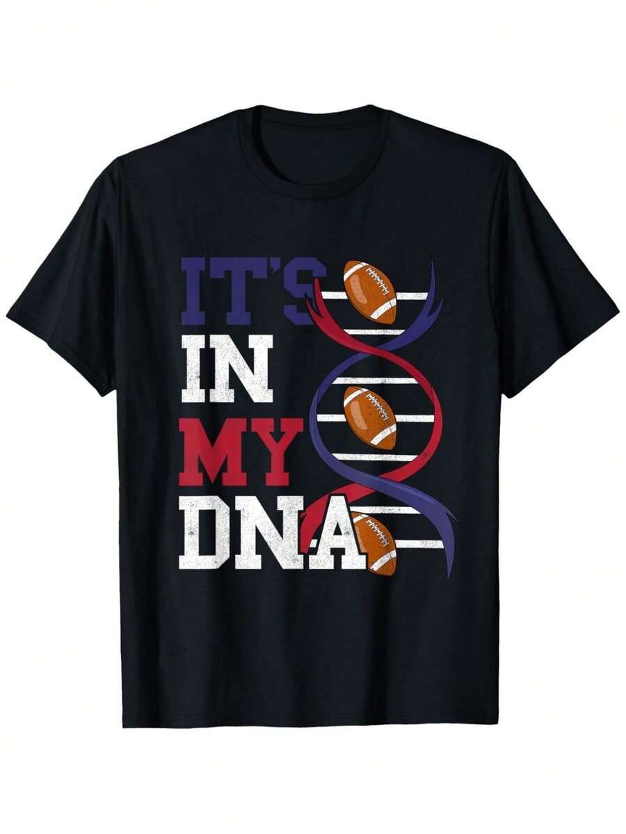 Camiseta unisex, casualCamisetaEsEnMiADNFútbolGráficoTee,SuaveCortoMangaTripulaciónCuelloSuperior,PerfectoparaNiñosDeportesTemáticoDiarioDesgaste&InformalConjuntos de ropa.cómodoparatodos lo - Negro - Ver 1