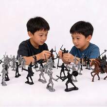 Modelo de juguete de soldado guerrero medieval, caballero de caballería, hombres militares del antiguo Imperio Romano, para niños, batalla de lucha, juego de mesa de - Multicolor - Ver 3