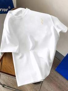Camiseta de manga corta para hombre, con estampado de peces koi en ambas caras, cuello redondo, estilo casual deportivo, moda moderna, corte holgado, para estudiantes y adolescentes. - Negro - Ver 10