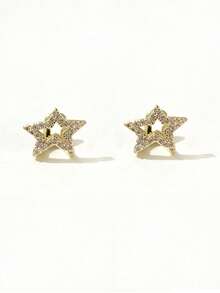 2pcs Hollow Five-Pointed Star Zirconia Shiny Hip-Hop Personalized Tooth Jewelry Set, Unisex Holiday Gift, Funny Photo Prop - Multicolor - View 7