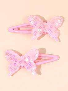 10/2 piezas Pasadores de pelo con corona rosa para cumpleaños, pasadores con lentejuelas en forma de corazón, estrella, mariposa y flor, pasadores BB dulces estilo Y2K, accesorios de pelo lindos para niñas, regalos de uso diario - Rosa - Ver 4