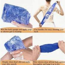 2pcs African Mesh Exfoliating Bath Sponge, Double-Sided Design, Gentle Or Strong Exfoliation, Effectively Cleanses Body, Suitable For Daily Use, Fits All Skin Types - Upgraded Version - View 7