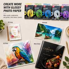20 Sheets A4 Single-Sided Glossy Inkjet Photo Paper, 160G 180G 200G 230G 260G Waterproof Quick-Dry Smooth Bright Color Printing Paper, Suitable For Home Office School DIY Art Craft Photo Printing - Multiple Styles - View 10
