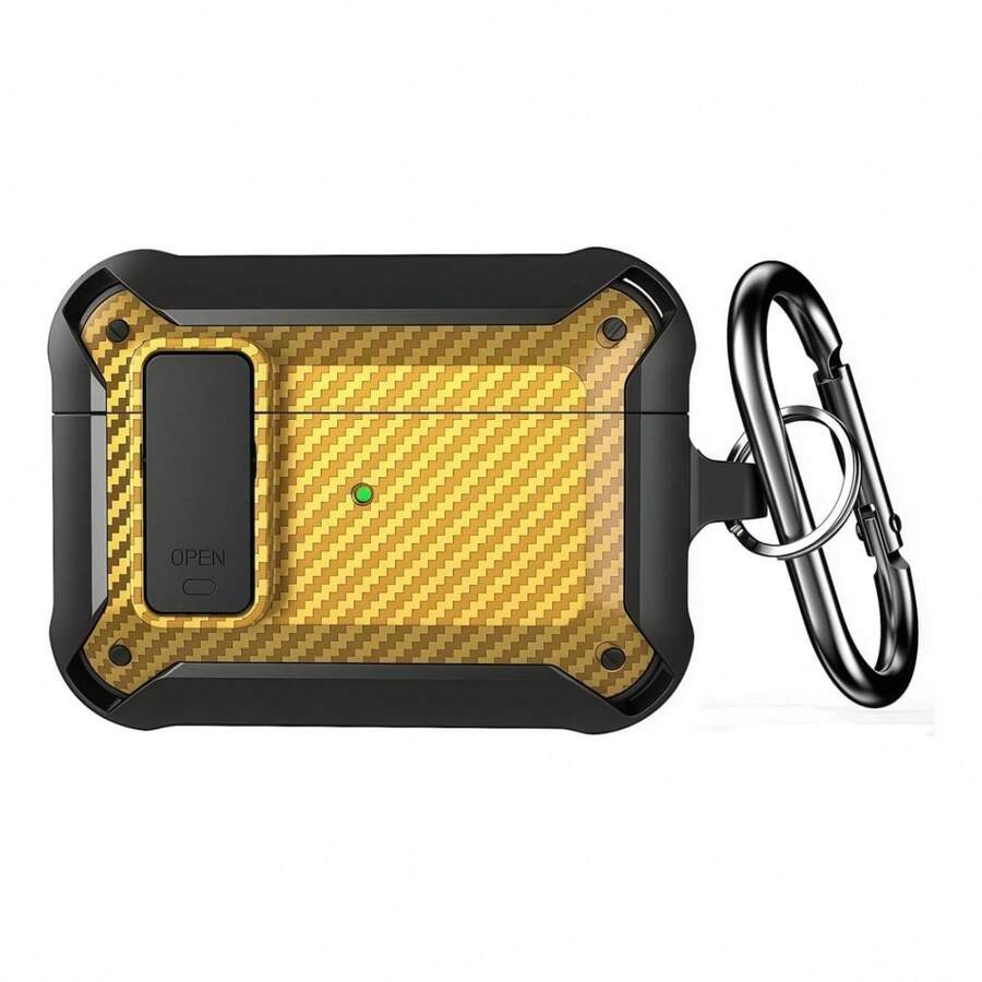 Compatible con Pro 3 Funda(2025)Funda Protectora de Grado Militar con Cierre &Textura de Fibra de Carbono Compatible con 3 Pro3 - Amarillo - Ver 1