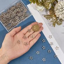 25pcs Silver Five-Pointed Star Rivets, Platinum Decorative Iron Point Rivets, Metal Punk Small Studs, Leather Claw Rivets, Suitable For Leather Craft Clothing Decoration - C - View 2