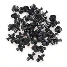 50/100/200個 6/8mm 黑色塑膠卡扣鉚釘，通用汽車車身飾條固定件，適用於汽車車身面板與裝飾零件 - 固定卡扣 - 查看 6