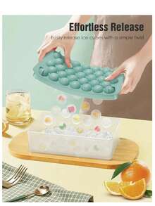 1pc 33-Cavity Blue Ice Ball Mold With Lid, Refrigerator Ice Cube Tray, For Cocktail Drink Frozen Balls (Product Size Is Small, Ice Balls Are Also Small, Please Confirm Size Before Ordering) - Multicolor - View 3