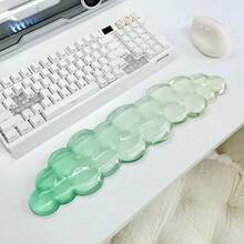 人體工學雲朵矽膠凝膠鍵盤與滑鼠腕墊套組 – 透明腕墊適用於 60%/68%/75% 鍵盤，極致舒適與腕部支撐，適合打字與遊戲 - 查看 3