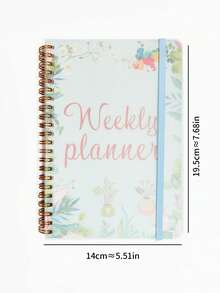 Artistic Floral Undated Weekly Planner, Metal Spiral Binding, Monday To Sunday Task List, Study And Work Goal Tracking Notebook - Multicolor - View 6