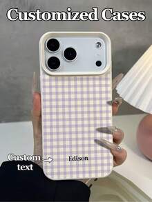 1 pieza Funda de teléfono con patrón bohemio personalizable con texto y monograma de letras, compatible con iPhone 17 Pro Max/17 Air/16E/16 Pro Max/15/14 Plus/13/12/11, S24/20 Ultra/A52S/A31A21S/A13/A05S, Note 13 Pro Plus/Note 10/Note 12C/Note 13C, hecha de material TPU, adecuada para uso personal o como regalo festivo para mejores amigos, familia y amigos, versátil para varias ocasiones - Blanco - Ver 5