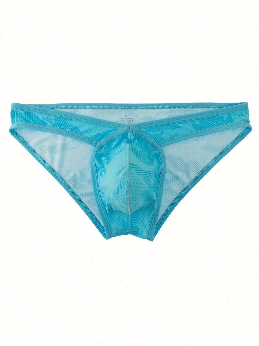 Men's Mesh Briefs - Lightweight, Breathable, And Comfortable Low-Rise Butt Lift With Stretch Fabric For Casual Wear And Comfort | Fashionable Underwear | Stretch Fabric - 水鴨藍 - 查看 1