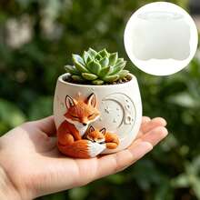 Little Fox Pattern Candle Holder Silicone Mold, Succulent Plant Mini Pot Silicone Mold - Reusable, Easy Release, Creative Gift Making Tool/Home Decor, Designed For Craft Enthusiasts - A - View 5