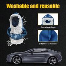 1pc Creative Shark Car Gear Shift Cover, Sweater Hoodie Style Cute & Funny, Protective Wrap For Gear Shift Knob, Universal Fit For Most Car Models, Personalized Car Interior Decor Accessory - 1pc Shark Gear Shift Knob Decorative Cover - View 1