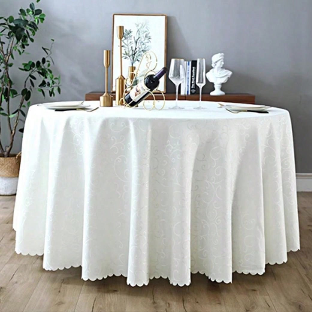Mantel de tela para mesa de hotel, restaurante, fiesta, grande y redondo. Estilo europeo, grosor grueso para uso en el hogar, cubierta de mesa redonda