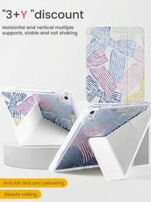 1pc Exquisite Cute Cartoon Anime Colorful Bow Pattern Double-Sided Painted Acrylic Transparent Crystal Back Cover, Shockproof, Compatible With IPad 7th, 8th (10.2 Inch), 10th Generation, Built-In Pen Slot, Supports Sleep/Wake Function, Ideal Gift Choice - Multicolor - View 4