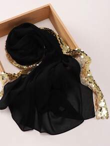 Black Gold-stitched Sequins