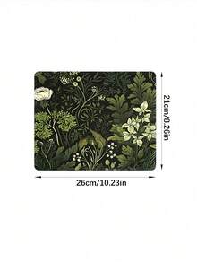 1pc Green Floral Pattern Rubber Anti-Slip Computer Laptop Office Gaming Mouse Pad - Dark Green - View 18