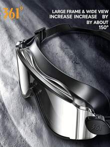 1pc 361° Large Frame Electroplated Anti-Glare Swimming Goggles, High Definition Anti-Fog Leak-Proof Lens, Soft Silicone Seal Design, Wide Field Of Vision, Leak-Proof Swimming Goggles, Suitable For Adults Men And Women, Ideal For Swimming Training, Leisure And Holiday Gifts - Multicolor - View 6