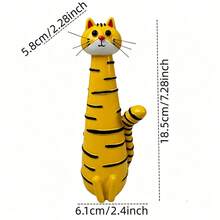1pc Fantasy Long Neck Cat Statue, Colorful Resin Cat Sculpture, Cute Cartoon Cat Figurine, Suitable For Home, Living Room And Desktop Decor, Exquisite Gift For Back To School And Housewarming... - Cat - View 7