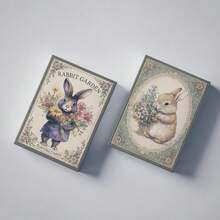 YFOPEN Garden Cute Rabbit Paper Playing Cards, Fresh Pastoral Style, Home Leisure Card Game, Party Interactive Tabletop Cards, Adorable Rabbit Poker Cards, Garden Scene Fun Design, Warm Healing Art Style - Multicolor - View 7