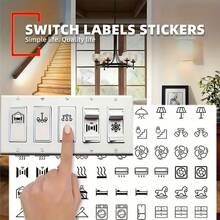 1個開關標籤 - 家居必需品,適用於照明、風扇和加熱控制。這些自黏貼紙耐油,非常適合在臥室、浴室、廚房、車庫和洗衣區使用 - 多色 - 查看 7