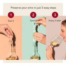 Wine Saver Loop - Made in Netherlands - Premium Wine Preserver Pump con tapn - Resellado y Conservas de vino - Sistema de extraccin de aire hermetico - Grafito - Grafito - Ver 8
