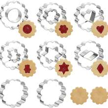 8pcs Jam Cookie Cutter Set, Stainless Steel Flower Pattern Cutter, Bear, Heart, Diamond, Star, Flower, Round - Suitable For Cookies, Fruit Shaping, Back To School Lunch Box Decoration, Christmas And Other Holiday Baking - View 10