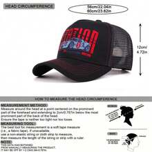 1pc Endurance Race Car Graphic Mesh Trucker Cap, Multi-Color Two-Tone Vintage Racing Summer Baseball Hat - A - View 2