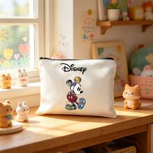 Disney 1個新款迪士尼系列印花學校文具用品，大容量文具收納袋鉛筆盒，可愛卡通公主、史迪奇、冰雪奇緣、汽車、恐龍、小熊維尼圖案插畫文具鉛筆盒，這款多功能鉛筆盒可用作手提包、盥洗包、鉛筆盒或禮品袋。它是送給母親、好友、老師的完美禮物，戶外旅行和購物的首選 - H - 查看 13