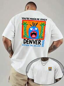 Me estás volviendo loco, Denver, camiseta de cuello redondo para hombre, estampada por ambos lados, estilo casual, deportivo, a la moda, holgada, para estudiantes y adolescentes, de manga co - Blanco - Ver 1