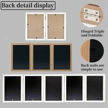 1 Set Foldable Photo Frame, 2-Fold/3-Fold/5-Fold Hinge Collage Frame, Suitable For 4x6 5x7 Photos, Vertical Desktop Display, Home Decor, Suitable For Family, Wedding, Pet Photos, Mother's Day Gift, Gift For Friends And Family (Photo Paper Not Included) - 1PC - View 9