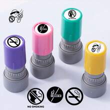 Juego de sellos de señal de no fumar, autoentintable, efecto de advertencia, patrón de no fumar, adecuado para tarjetas, cuadernos y talla grande - Juego de ropa de cama de 4 piezas - No fumar - Ver 6