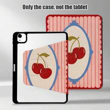 Pink Striped, Cherry And Other Pattern Painted Effect Tablet Protective Case, Built-In Pen Slot, With Stand, Suitable For Honor 8/9/10/X8/X8A/X9/X8Pro/X9Pro And Other Models, Compatible With Huawei MatePad Se 11 Inch/MatePad 11 Inch/11.5 Inch, MatePad Pro And Other Popular Models, Also Compatible With Xiaomi, Apple 10th/11th Generation 2025 (A16), Galaxy Tab A7/A9 And Other Popular Models - Style 12 - View 4